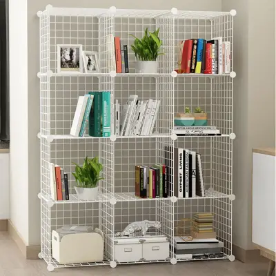 12 Bölmeli Tel Küp Çok Amaçlı Organizer Raf Beyaz 33cm Mutfak, Oyuncak, Kiler, Depolama Rafı - 2