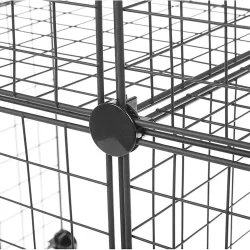 12'li Plastik Raflı Tel Küp Çok Amaçlı Organizer Raf Siyah 33cm - 3