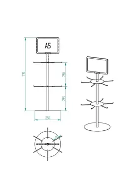 2 Katlı Kancalı Tezgahüstü Stand Model 1 Beyaz - 5