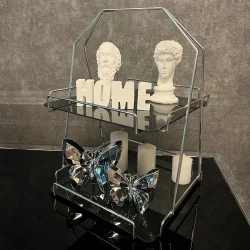 2 Katlı Üçgen Siyah Metal Banyo, Mutfak, Makyaj Organizatörü - Model 3 - 5