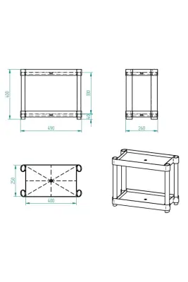 2 Raflı Plastik Tezgahüstü Organizer (Small Model - 2