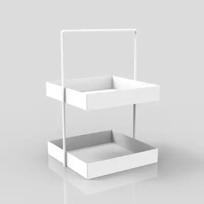 20x20 Beyaz Tezgahüstü Mutfak ve Banyo Iki Katlı Organizer - 1