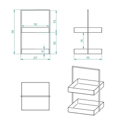 20x20 Beyaz Tezgahüstü Mutfak ve Banyo Iki Katlı Organizer - 2