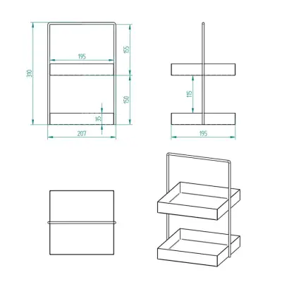 20x20 Beyaz Tezgahüstü Mutfak ve Banyo Iki Katlı Organizer - 2