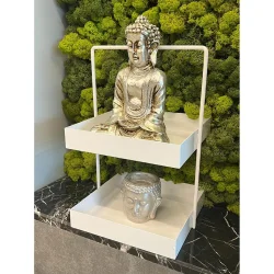 20x20 Beyaz Tezgahüstü Mutfak ve Banyo Iki Katlı Organizer - 4