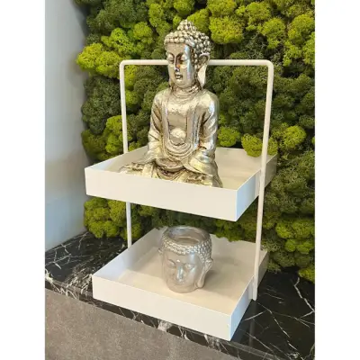 20x20 Beyaz Tezgahüstü Mutfak ve Banyo Iki Katlı Organizer - 4