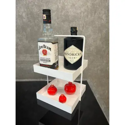 20x20 Beyaz Tezgahüstü Mutfak ve Banyo Iki Katlı Organizer - 5