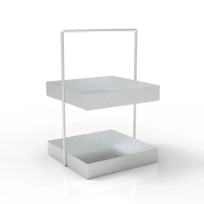 20x20 Gümüş Tezgahüstü Mutfak ve Banyo Iki Katlı Organizer - 3