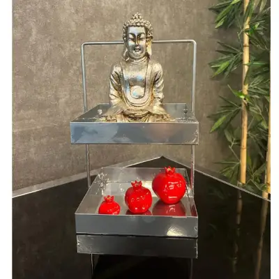 20x20 Gümüş Tezgahüstü Mutfak ve Banyo Iki Katlı Organizer - 4