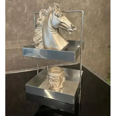 20x20 Gümüş Tezgahüstü Mutfak ve Banyo Iki Katlı Organizer - 6