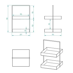 20x20 Gümüş Tezgahüstü Mutfak ve Banyo Iki Katlı Organizer - 7