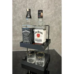 20x20 Siyah Tezgahüstü Mutfak ve Banyo Iki Katlı Organizer - 2