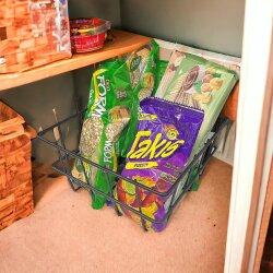 21X21cm Mutfak Meyve Sebze Sepeti Çok Amaçlı Siyah Tel Sepet - Masaüstü ve Dolap İçi Düzenleyici Organizer Siyah - 2