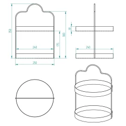 24 cm Yuvarlak Siyah İki Katlı Banyo Mutfak Makyaj Organizer Rafı Model 1 - 2