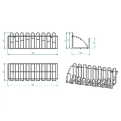 2'li Tel Raf Düzenleyici Çiçeklik Siyah Duvar Raf Seti - 2