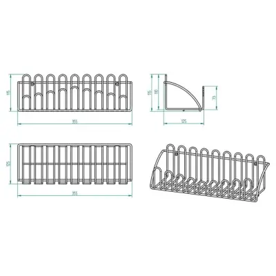 2'li Tel Raf Düzenleyici Çiçeklik Siyah Duvar Raf Seti - 2