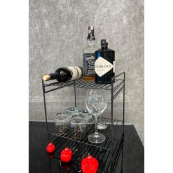 30x30 2 Kat Dekoratif Siyah Tel Raf Demonte - 2