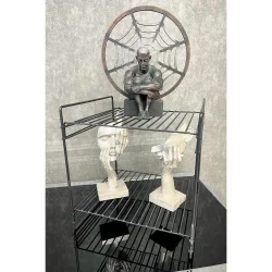 30x30 2 Kat Dekoratif Siyah Tel Raf Demonte - 3