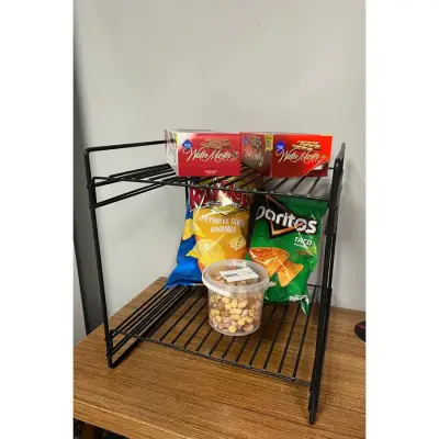 30x30 2 Kat Dekoratif Siyah Tel Raf Demonte - 5