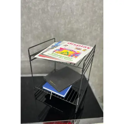 30x30 2 Kat Dekoratif Siyah Tel Raf Demonte - 6