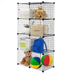 8 Bölmeli Tel Küp Çok Amaçlı Organizer Raf Siyah 33cm Mutfak, Oyuncak, Kiler, Depolama Rafı - 5