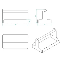Ahşap Saplı 30x17cm Siyah Metal Servis, Sunum, Dekoratif Tepsi - 6