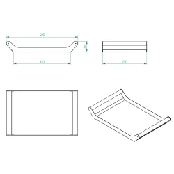 AHŞAP SAPLI 40X25 DEKORATİF METAL TEPSİ SİYAH, SUNUM, DEKORATİF TEPSİ - 1