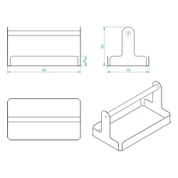 Ahşap Saplı Beyaz 30x17cm Metal Servis, Sunum, Dekoratif Tepsi - 2