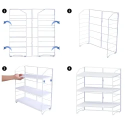 Ayarlanabilir Raflı 40cm Baharatlık, Organizer, Düzenleyizi Tezgahüstü Banyo, Mutfak, Ofis Model-1 Beyaz - 2