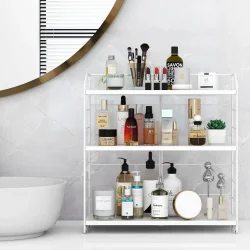 Ayarlanabilir Raflı 40cm Baharatlık, Organizer, Düzenleyizi Tezgahüstü Banyo, Mutfak, Ofis Model-1 Beyaz - 4