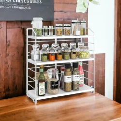 Ayarlanabilir Raflı 40cm Baharatlık, Organizer, Düzenleyizi Tezgahüstü Banyo, Mutfak, Ofis Model-1 Beyaz - 5