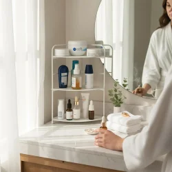 Banyo Mutfak Düzenleyici Organizer Köşe Rafı Beyaz - Ayarlanabilir 3 Raflı Baharatlık - 3