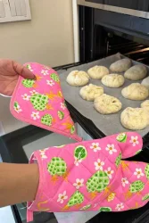 BEZ FIRIN ELDİVENİ 134 (MEYVE DESENLİ PEMBE RENKLİ) - 2