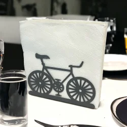 Bisiklet Temalı Siyah Metal Peçetelik - 3