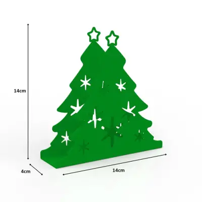 Çam Ağacı Temalı Yeşil Metal Peçetelik Yılbaşı Noel - 1