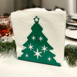 Çam Ağacı Temalı Yeşil Metal Peçetelik Yılbaşı Noel - 2