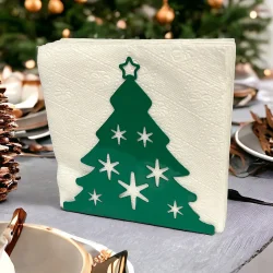 Çam Ağacı Temalı Yeşil Metal Peçetelik Yılbaşı Noel - 3