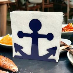 Çapa Temalı Mavi Metal Peçetelik - 3