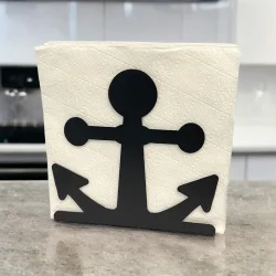 Çapa Temalı Siyah Metal Peçetelik - 1