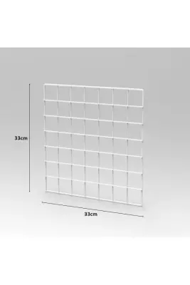 Connectör Hasır Teli 33x33cm Beyaz Tel Küp Çok Amaçlı Organizer Raf Yedek Tek Parça - 1