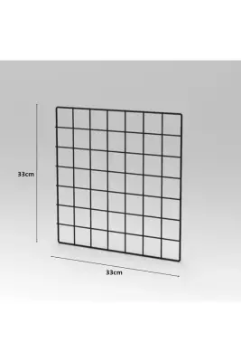 Connectör Hasır Teli 33x33cm Siyah Tel Küp Çok Amaçlı Organizer Raf Yedek Tek Parça - 1