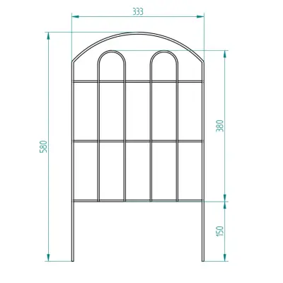 DEKORATİF BAHÇE ÇİTİ 10'LU SET 330CM MODEL - 1 SİYAH HOBİ BAHÇESİ, ÇİÇEK, SEBZE, MİNİ BAHÇE - 7