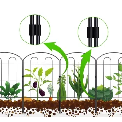 DEKORATİF BAHÇE ÇİTİ 33CM TEK PARÇA MODEL - 1 SİYAH HOBİ BAHÇESİ, ÇİÇEK, SEBZE, MİNİ BAHÇE - 5