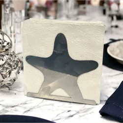 Deniz Yıldızı Temalı Gümüş Metal Peçetelik - 2