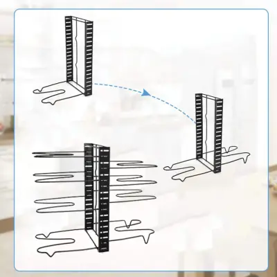 Dolap İçin Tencere Ve Tava Düzenleyici Organizer Raf 8 Katlı - 4