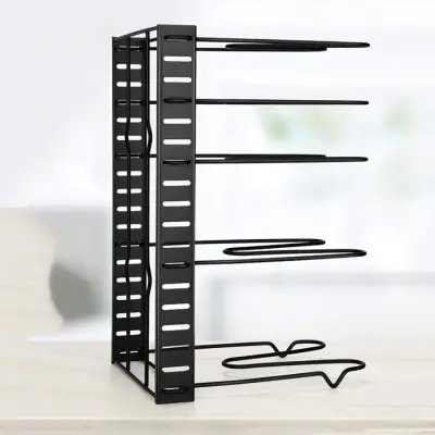 Dolap İçin Tencere Ve Tava Düzenleyici Organizer Raf 8 Katlı - 5