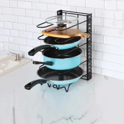 Dolap İçin Tencere Ve Tava Düzenleyici Organizer Raf 8 Katlı - 7