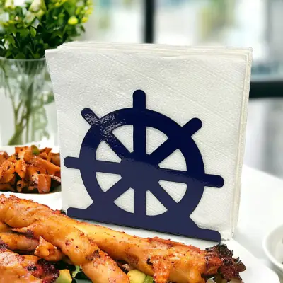 Dümen Temalı Mavi Metal Peçetelik - 1