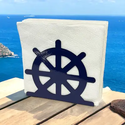 Dümen Temalı Mavi Metal Peçetelik - 2