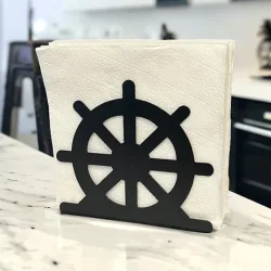 Dümen Temalı Siyah Metal Peçetelik - 2